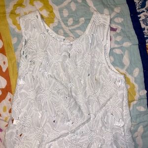 White Crochet Floral Top